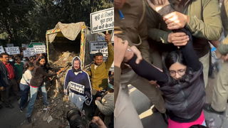 swati-maliwal-in-delhi-police-custody-as-she-dumped-3-trucks-of-garbage-outside-kejriwals-house